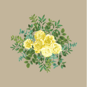 Light Gult & Khaki Ecru Ro Blommigt Bröllop Inbjudningar