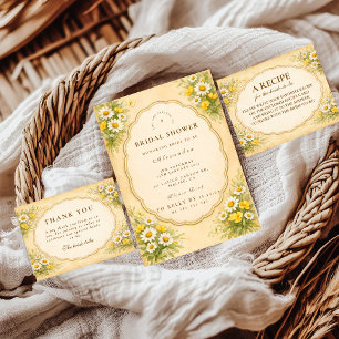 Vintage Daisy Wildflower Bröllopsdusch Pappersservett