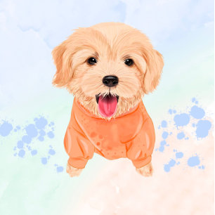 Cute Puppy Hund och Watercolor Boy Shower Inbjudningar