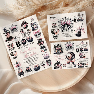 Gothic Rosa Halloween Baby Shower-inbjudan Inbjudningar