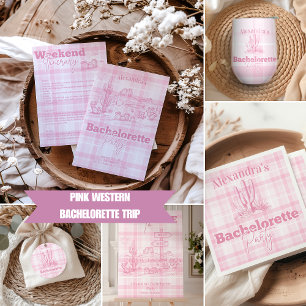 Rosa Western Bachelorette Resa Presentetikett