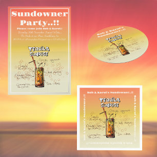 Sundowner Tequila Cocktail Party Inbjudningar