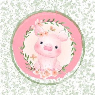 Rosa Gris of Cuteness Girl Baby Shower Inbjudningar