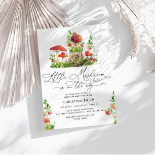 Little Vild Mushroom Baby Shower Tack Kort