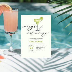 Margs & Matrimony Grön Lime Bröllopsdusch Underlägg Papper Kvadrat
