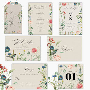 Bordsnumret Secret Garden WildFlowers Returadress Etikett