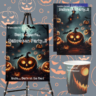 Hells Pumpkin Halloween fest Underlägg Papper Rund