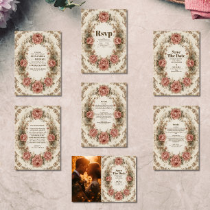 Victorian Royal Elegance Bröllop Inbjudningar