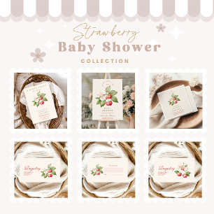Cute Berry Sweet Coquette Baby Shower Inbjudningar
