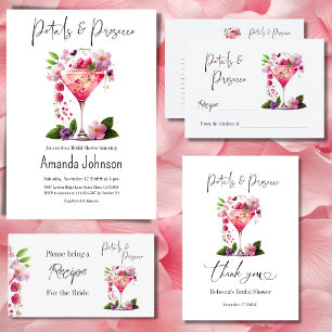 Möhippa av Petals & Proseccos  Rosa Blommigt Tack Kort