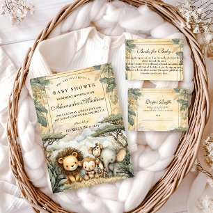 Boho Safari Djur Baby Shower Blöja Lotteri Tilläggskort