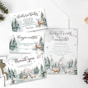 Vinterkort och gåvor för Hjort av trädjur Poster