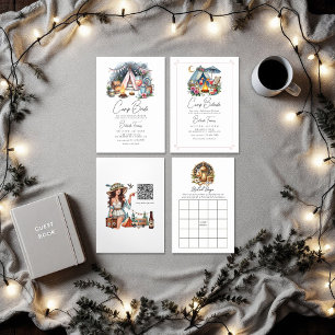 Luxury Guld Camp Bride Bachelorette Bingo Game