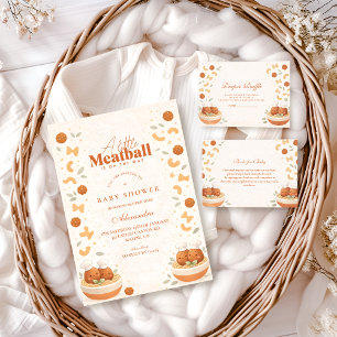 Söt liten köttbulle baby shower inbjudningar