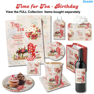 Vintage Retro Tea Party Red Polkadot Birthday