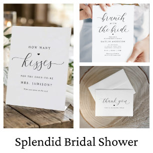 Luxury Möhippa Elegant Romantic Calligraphy Inbjudningar