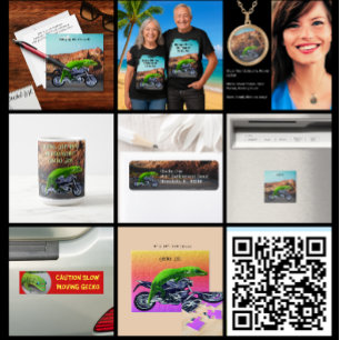 Riding off into Pension Anpassningsbar Gecko Motor T Shirt