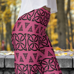 Mörk Red and Black Banbal Mönster Leggings