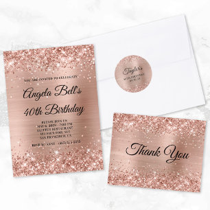Glittery Light Ro Gold Foil 50:e födelsedagen Runt Klistermärke