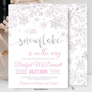 Snowflake Winter Baby-dusch Tack Kort