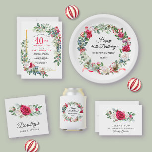 Ro Holly Winter Botanical 40:e födelsedagen Pappersservett