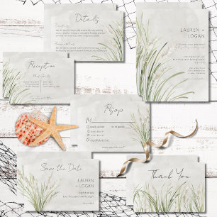 Boho Pampas Grass Minimal Modern Response Card OSA Kort
