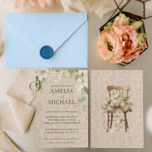 Boho Vintage Blommigt Botanical Bröllop Bordsnumme