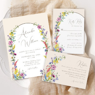 Modern WildblomArch Rustic Boho Bröllop OSA Kort