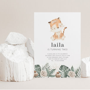 Tack för ditt kort, Tiger Greenery Blommigt Inbjudningar