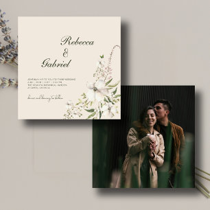 BUDGET Elegant Blommig Akvarell Foto RSVP Tilläggskort