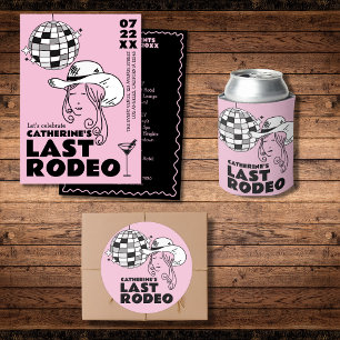 Last Rodeo Cowgirl Disco Hand plockade Bachelorett Inbjudningar