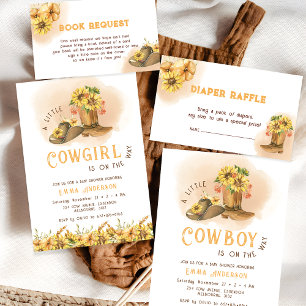 En liten Western Rodeo Baby Shower Inbjudningar