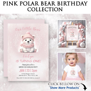Winter Beary 1: a Birthday Cute Rosa Polar Bear Tack Kort