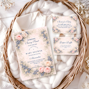 Blå Bow Blåbärs Baby Shower Pappersservett