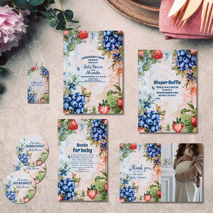 Berry Sweet Vild Berries & Flowers Baby Shower Presentetikett