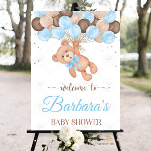 Nalle Baby Shower Vi kan knappt vänta Vattenflaskor Etikett