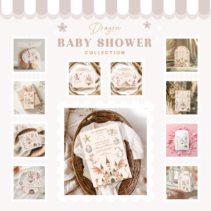 En liten drake är på väg mot Baby Diapper Raffle Tilläggskort