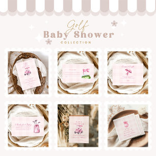 Rosa Girl Golf Baby Shower Pappersservett