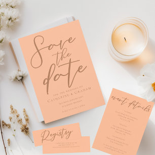 Sweet Peach Minimalist Typography Summer Spara Datumet
