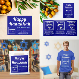 Business Hanukkah Small Blue-platta Helgdag-kort Julkort