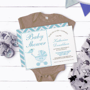 Inbjudan till Cute Blue Boy Baby Shower