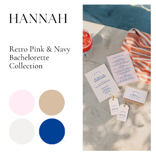 Retro Modern Bachelorette Rosa Papper Napkins Pappersservett