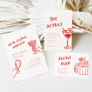 Information om Modern Funky Retro QR-kod Bröllop Tilläggskort