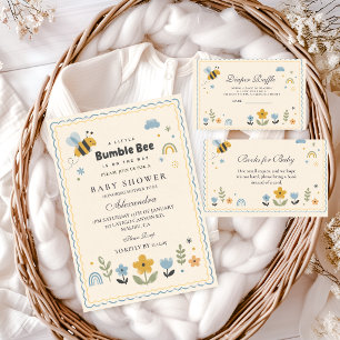 Lekfull Bumble Bee Baby Shower Blöja-Raffle Tilläggskort