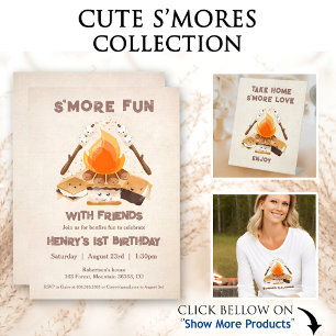 S more Cute Funny Camping Campfire Namn-pojken T Shirt