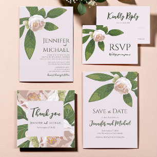Camellia och Greenery Simple Elegant OSA Kort
