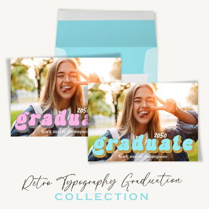 Student Typography Photo QR Code Social Media Inbjudningar