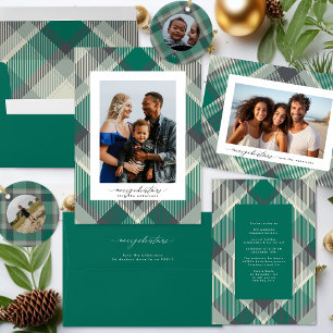 Elegant Green Play-julfestet Inbjudningar