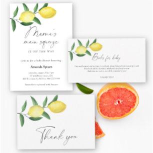 Lemon Baby Shower Mamma Main Squeeze-inbjudan Inbjudningar