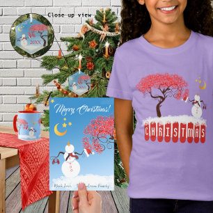 Stor Whimsical Star Snögubbe Adress Returadress Etikett